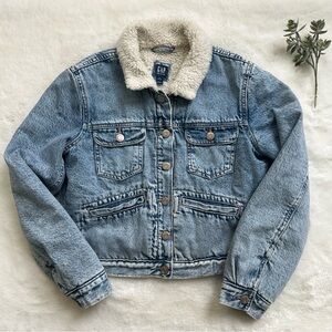 GAP | EUC - Sherpa Lined Denim Icon Jacket - Size 14/16